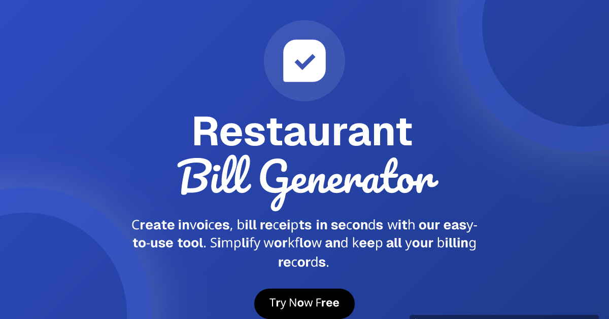 Restaurant Bill Generator